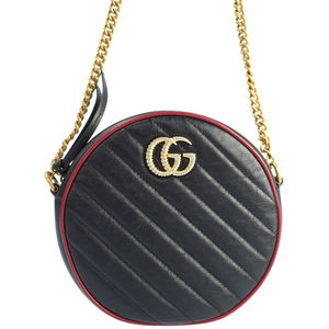 Gucci GG Marmont Round Shoulder Bag Black
